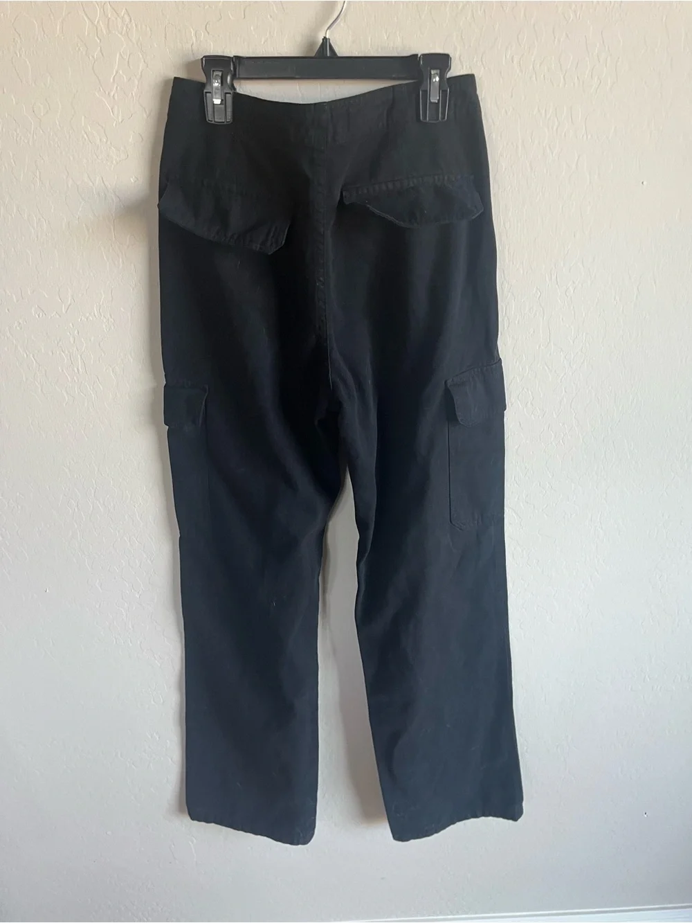 Zara Straight Leg Cargo Pants Black Size 4 Classic Minimalist Boho